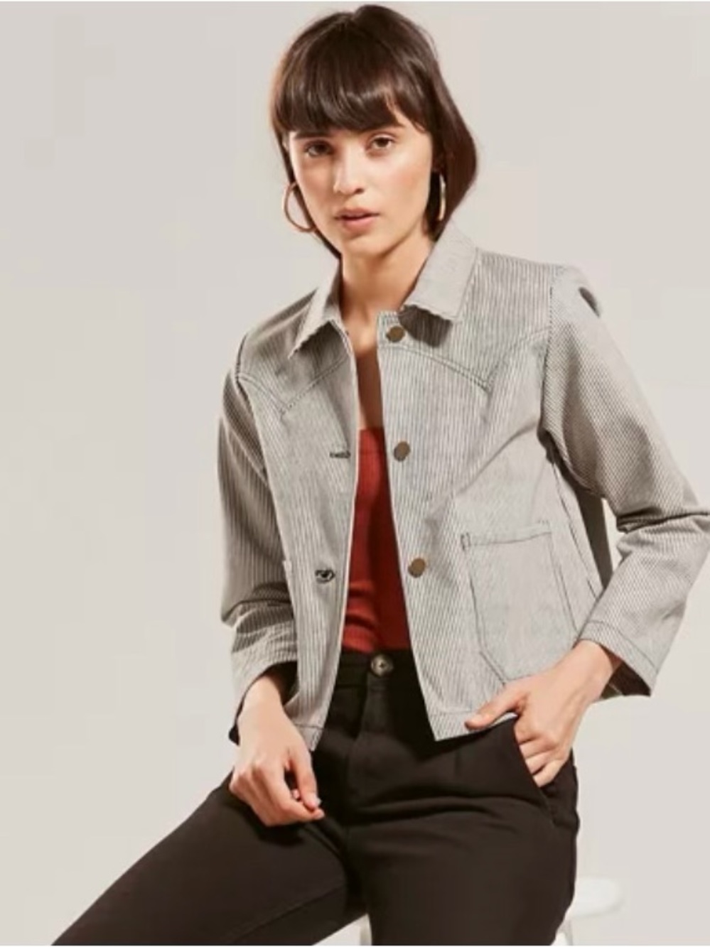 Lykke Wullf Striped Ranch Jacket L